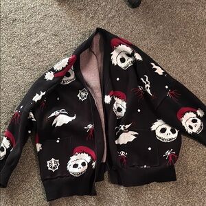Black and Red Jack Skellington Pattern Cardigan